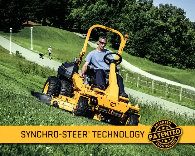 cub cadet pro z 972 sd mower handles up to 25 degree slopes.